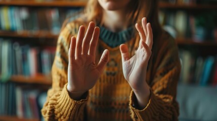 Obraz premium Gesturing: Hand movements used to convey thoughts, emotions, or ideas, often helping to clarify speech or add emphasis during discussions and presentations. 