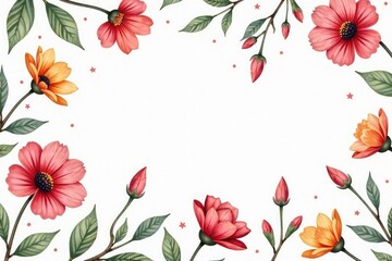 Delicate watercolor floral repeat, continuous line art , repeat, design element, seamless