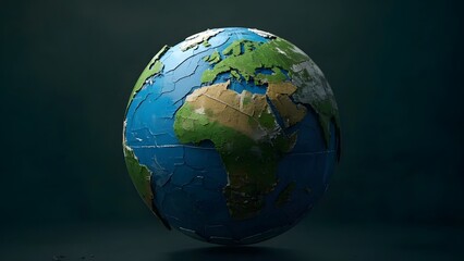 Fototapeta premium Old broken earth globe