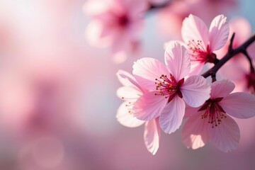 Delicate pink sakura blossoms, full bloom, soft petals , delicate, pattern, subtle