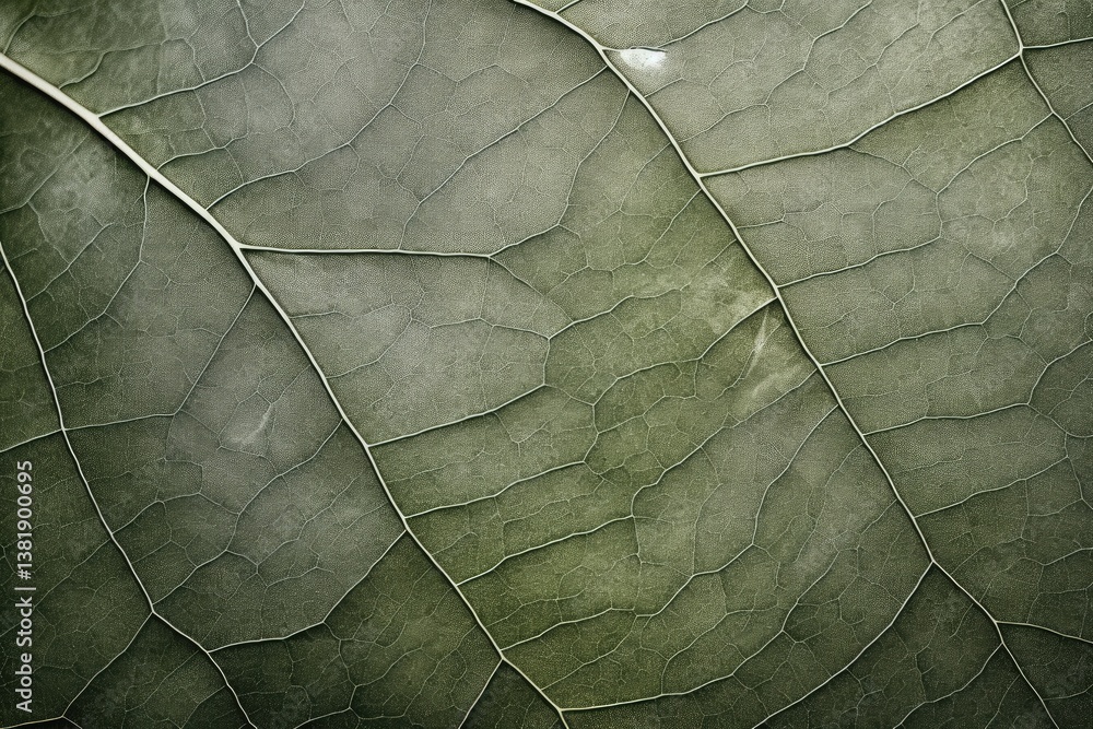 Aufkleber macro view of green leaf veins and structure. natural pattern and texture. environmental concept for