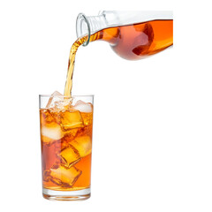 Refreshing Iced Tea Being Poured into a Glass