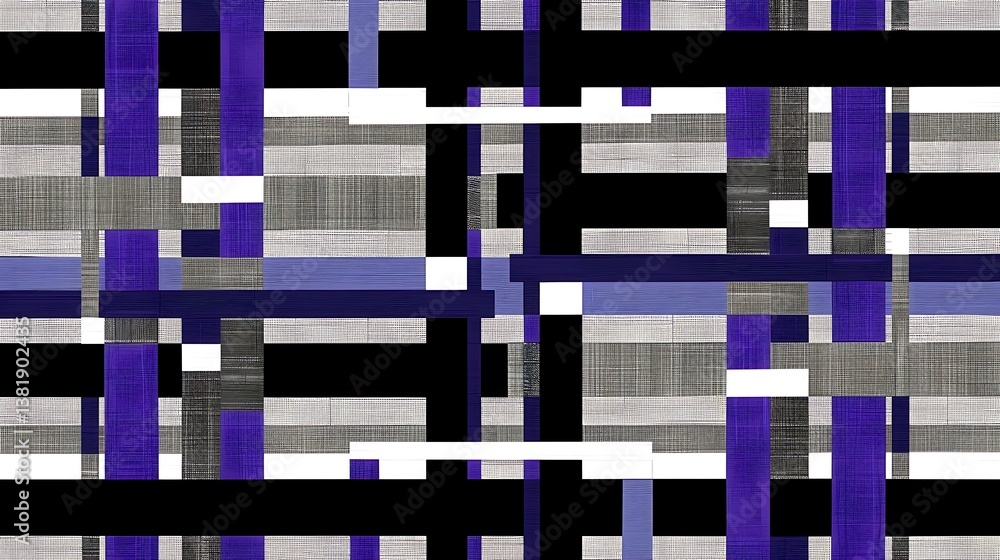 Poster a complex geometric pattern composed of overlapping rectangular shapes