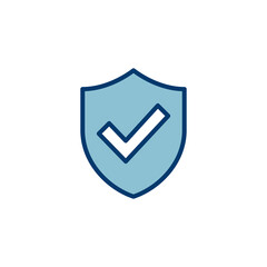 Shield check mark icon vector isolated on white background. Protection approve sign. Safe icon vector