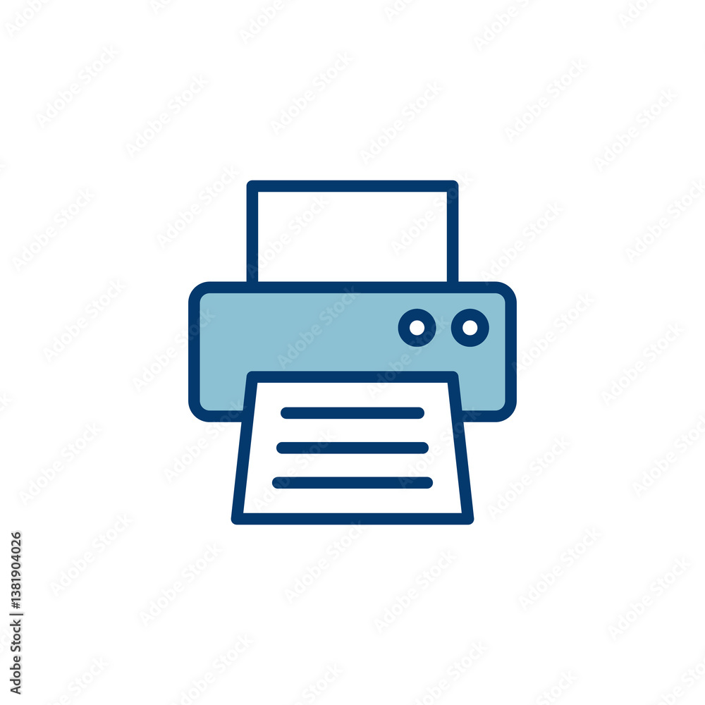 Poster printer icon vector isolated on white background. print icon. fax vector icon.