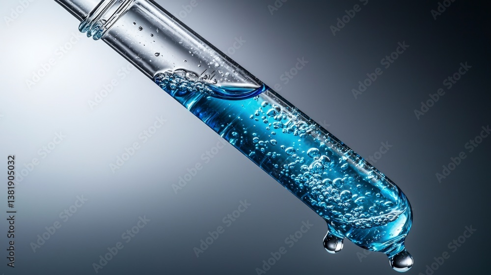 Poster chemical reaction experiment laboratory science photography controlled environment close-up view liq