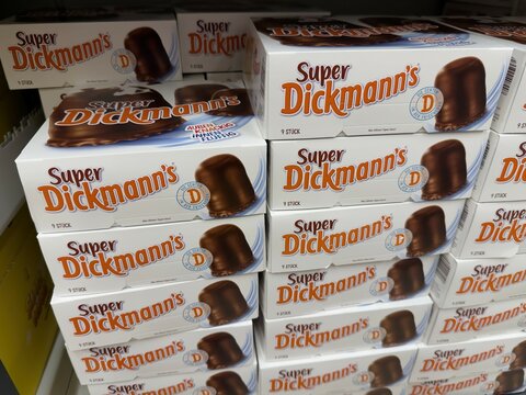 Super Dickmann s Chocolate Treats Display - FRANKFURT, GERMANY - MARCH 21, 2025