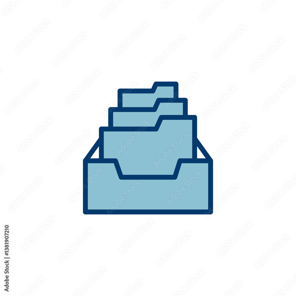 Poster archive folders icon vector isolated on white background. binders vector icon. archive storage icon.