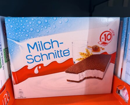 Delicious Milch-Schnitte Dessert Treat - FRANKFURT, GERMANY - MARCH 21, 2025