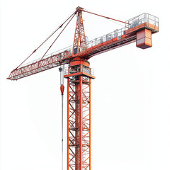 A huge tower crane with a wide arm standing tall on a construction site, ready for large-scale projects
