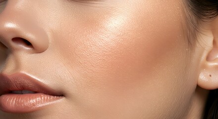 Fototapeta premium Closeup womans glowing skin.