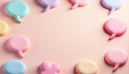 Subtle pastel speech bubble pattern, soft background, pastel, repeating