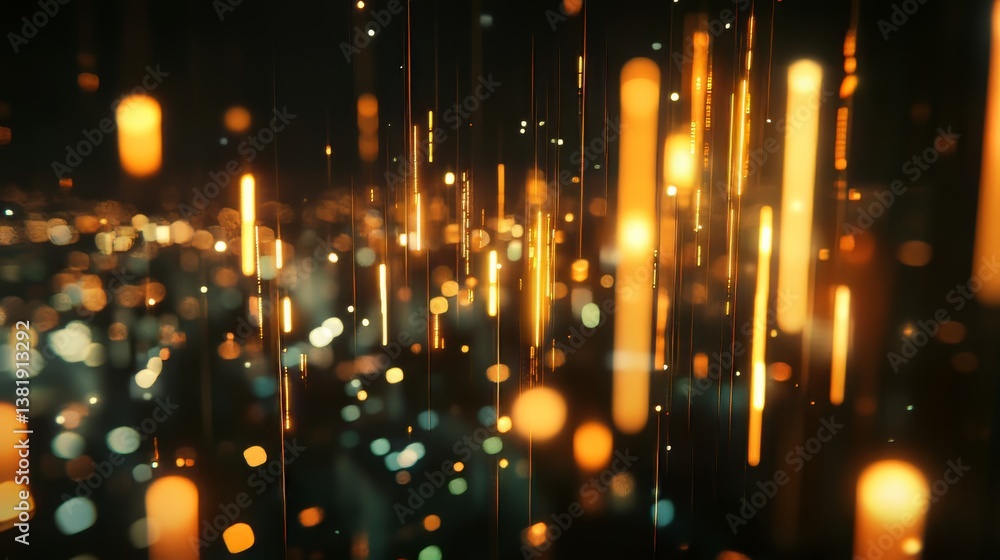 Poster abstract glowing light streaks and bokeh effects creating a mesmerizing and ethereal visual experien