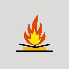 Stylized digital fire flames vector illustration with a modern gradient effect