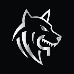 
Fox head Vector illustration. Letter Q Monogram design wolf face vector  template.