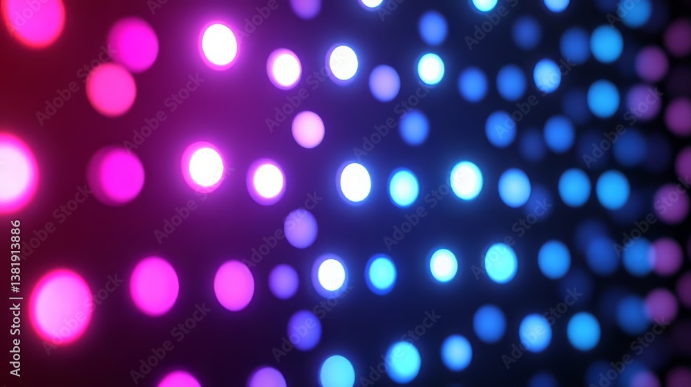 Poster abstract background with bokeh lights in pink and blue, creating a dynamic glowing pattern for visua