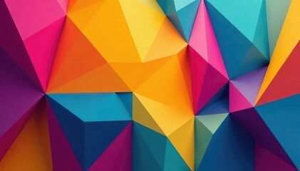 Fototapeta premium Geometric abstract shapes, vibrant color palette, perfectly tiled , colorful, pattern, illustration