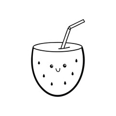 glass of milk and strawberry