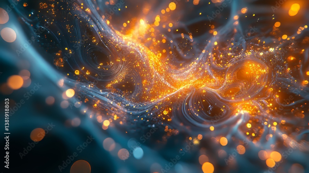 Poster abstract flow: a mesmerizing dance of light and lines creates a captivating visual experience.