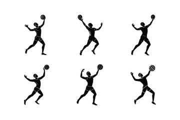 Dynamic Soccer Players in Action Silhouettes