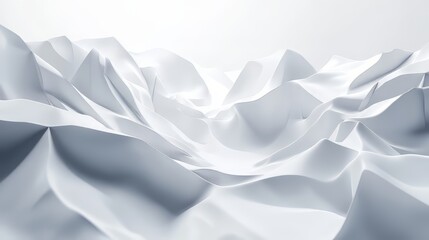 Obraz premium Abstract landscape of white polygonal shapes with subtle light gradients creates a serene visual texture.