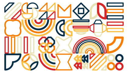 Set of geometric shape element use for decoration creative design.