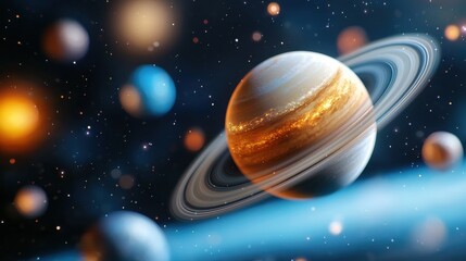 Captivating cosmic landscape showcasing the breathtaking beauty and mystery of the vast universe with a stunning array of planets stars nebulae and other celestial wonders in a visually stunning