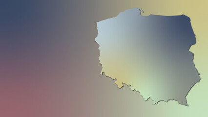 Tło stworzone z kolorów pastelowych z widocznym zarysem konturów Polski