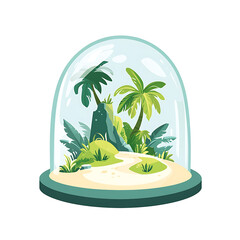 Obraz premium A collection of tropical beach travel elements and summer vacation scenes, perfect for commercial use and design assets.
