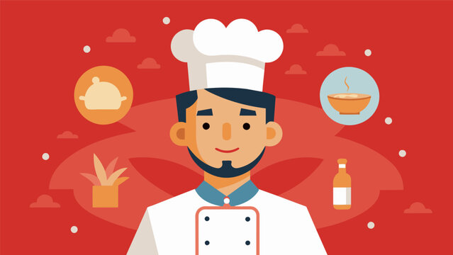 A chef from a popular restaurant inspires students with his journey from culinary school to becoming a head chef.. Vector illustration