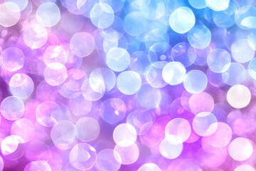 Fototapeta premium Abstract pastel bokeh background with blurred circles of light in pink, purple, and blue tones. generative ai