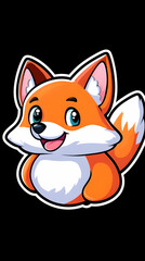 Fototapeta premium Adorable cartoon fox with big eyes and a cheerful expression. generative ai