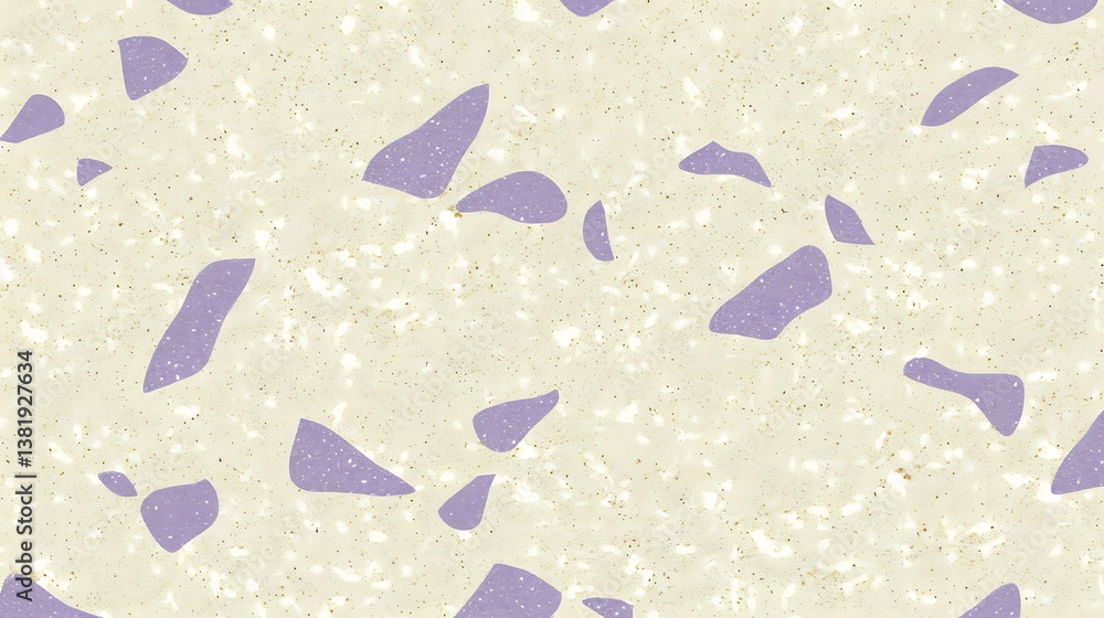 Poster an abstract patterned background featuring lavender shapes and speckled texture