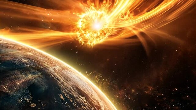 Cosmic Collision: Fiery Planetary Destruction