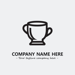 Cup illustration black and white for logo company vector image
