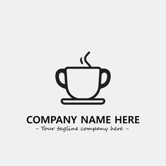 Cup illustration black and white for logo company vector image
