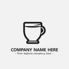 Cup illustration black and white for logo company vector image
