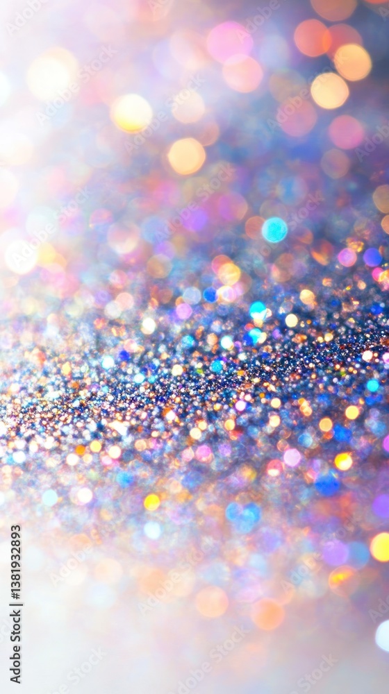 Poster iridescent glitter texture with shimmering bokeh lights background