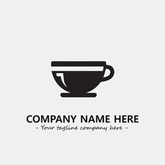 Cup illustration black and white for logo company vector image
