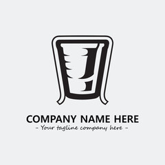 Cup illustration black and white for logo company vector image
