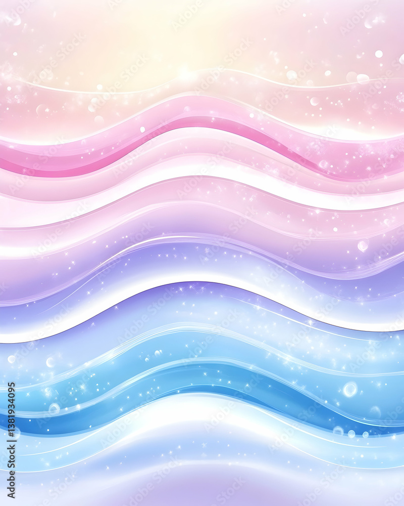Poster pastel wavy background with shimmering particles. generative ai