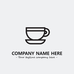 Cup illustration black and white for logo company vector image
