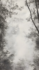 Ethereal Mists Enshroud the Whispering Woods: A Dreamlike Ballet of Light and Mist Painting Nature