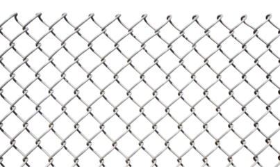Isolated Chain Link Fence on transparent background