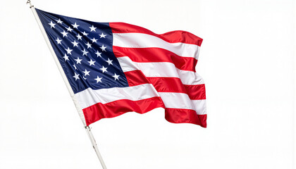 Obraz premium American flag waving against a white background 