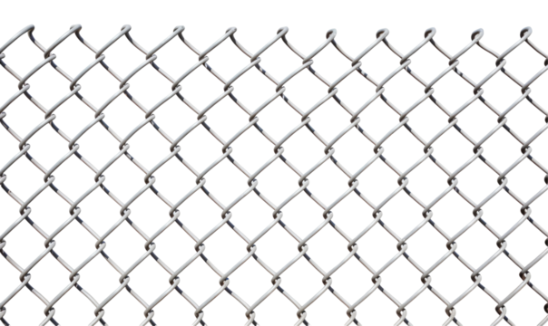 Isolated Chain Link Fence on transparent background