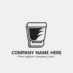 Cup illustration black and white for logo company vector image
