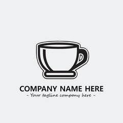 Cup illustration black and white for logo company vector image
