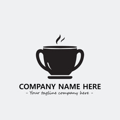 Cup illustration black and white for logo company vector image

