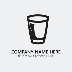 Cup illustration black and white for logo company vector image
